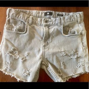 DC Light Grey Distressed Jean Shorts Sz 29